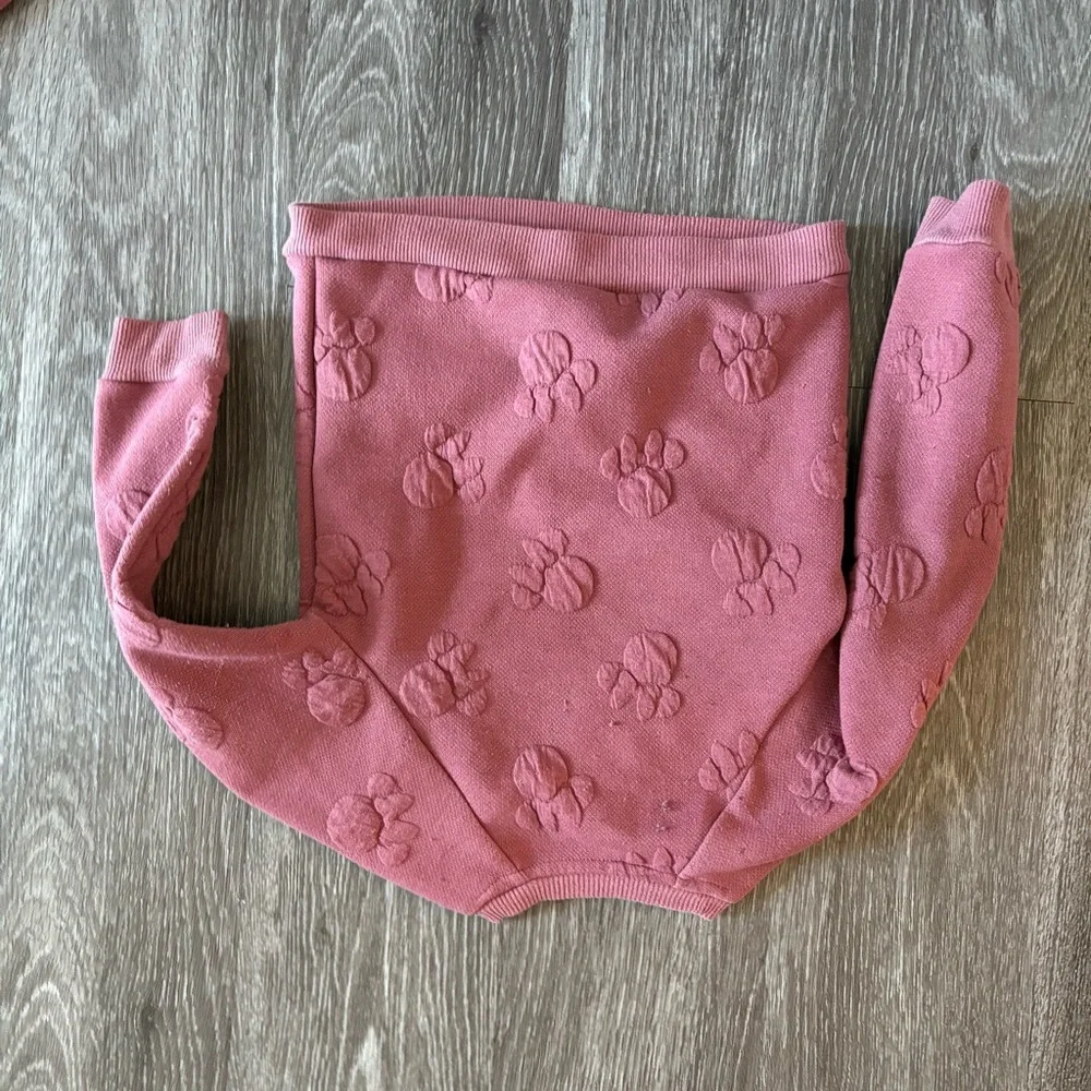 Pink Minnie Mouse Embossed Sweatshirt and Pants Set Size 4T - Picture 4 of 6